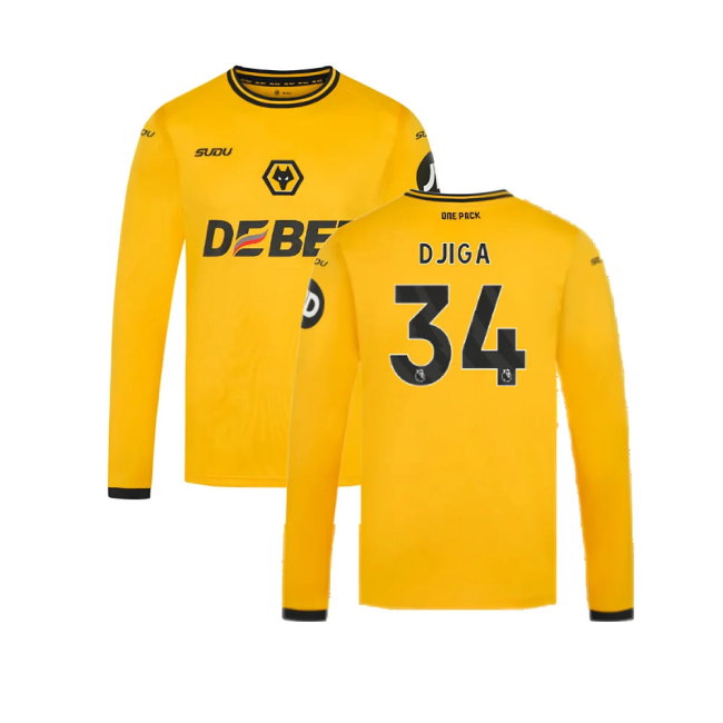 2024-2025 Wolves Long Sleeve Home Shirt (Djiga 34)-SoccerKits Hub | Buy Soccer Jerseys Online